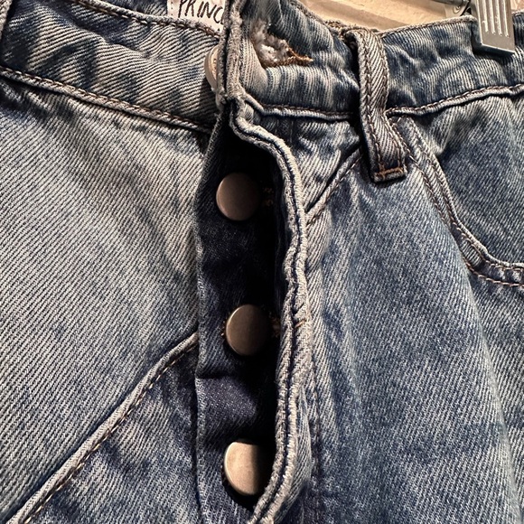 Princess Polly Jellicoe Spliced Denim Mini Skirt Multi Wash Size US 6 - Picture 5 of 8